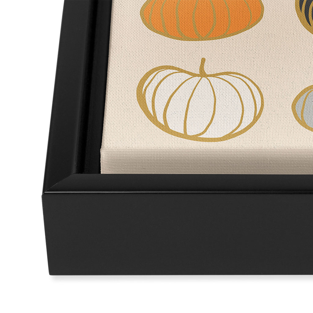 Retro Pumpkin Pattern Collection 1 Framed Canvas Print Gallery Image 3