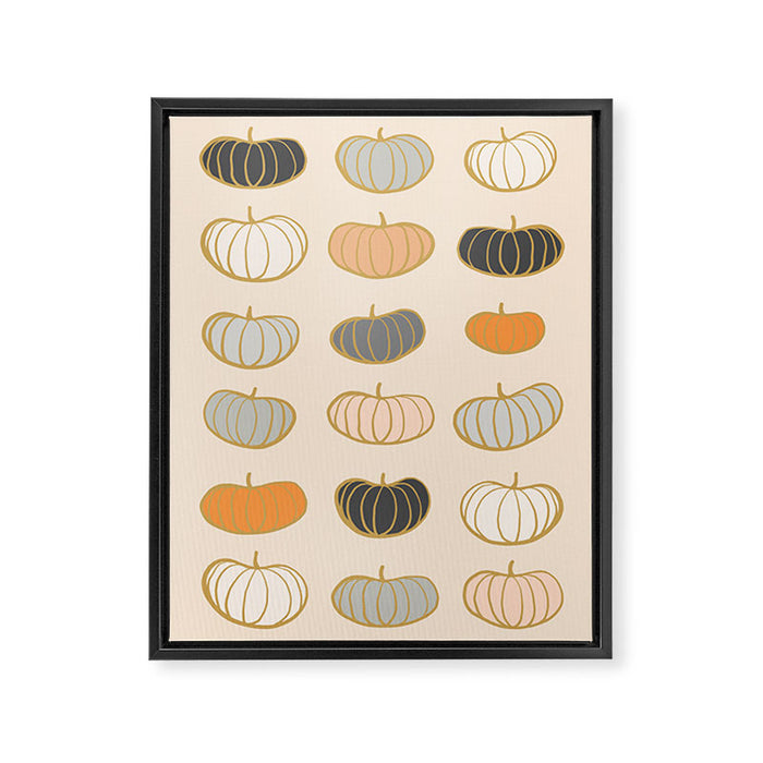 Retro Pumpkin Pattern Collection 1 Framed Canvas Print Gallery Image 1