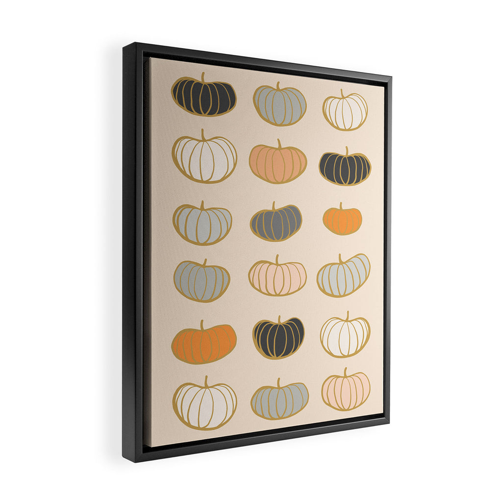 Retro Pumpkin Pattern Collection 1 Framed Canvas Print Gallery Image 2