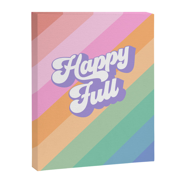 Retro Rainbow Happy full Typography Canvas Print Gallery Image 1