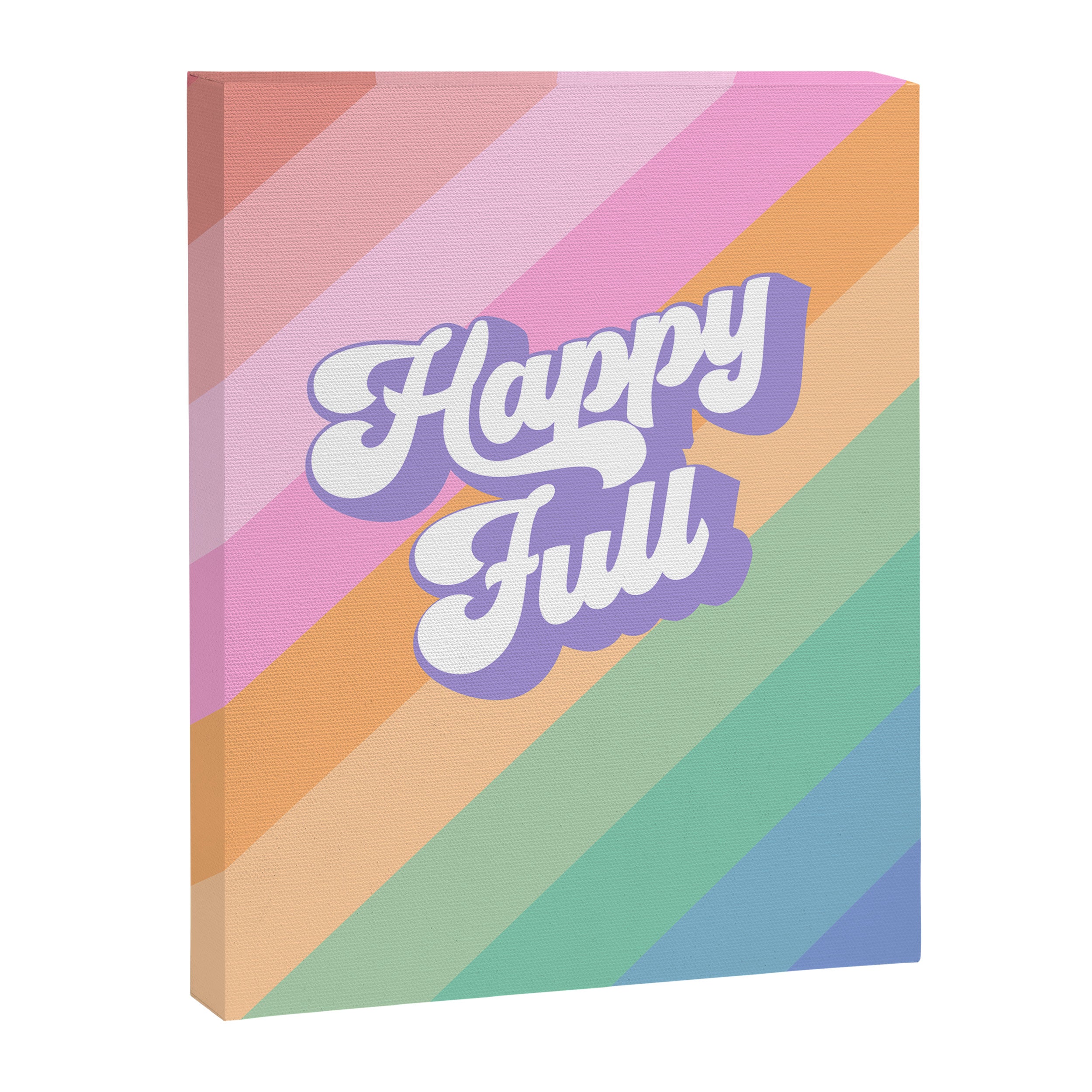Retro Rainbow Happy full Typography Canvas Print Gallery Image 8