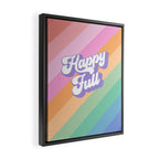 Retro Rainbow Happy full Typography Framed Canvas Print Gallery Image 2