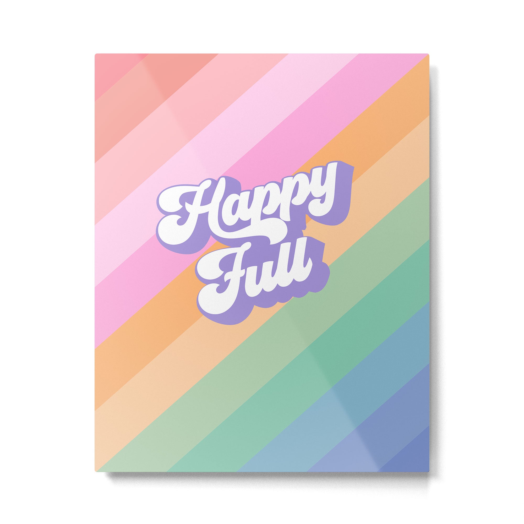 Retro Rainbow Happy full Typography Metal Print Gallery Image 6