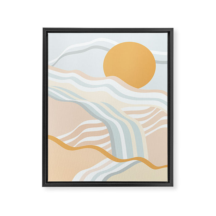 Retro Rainbow Summer Waves Framed Canvas Print Gallery Image 1