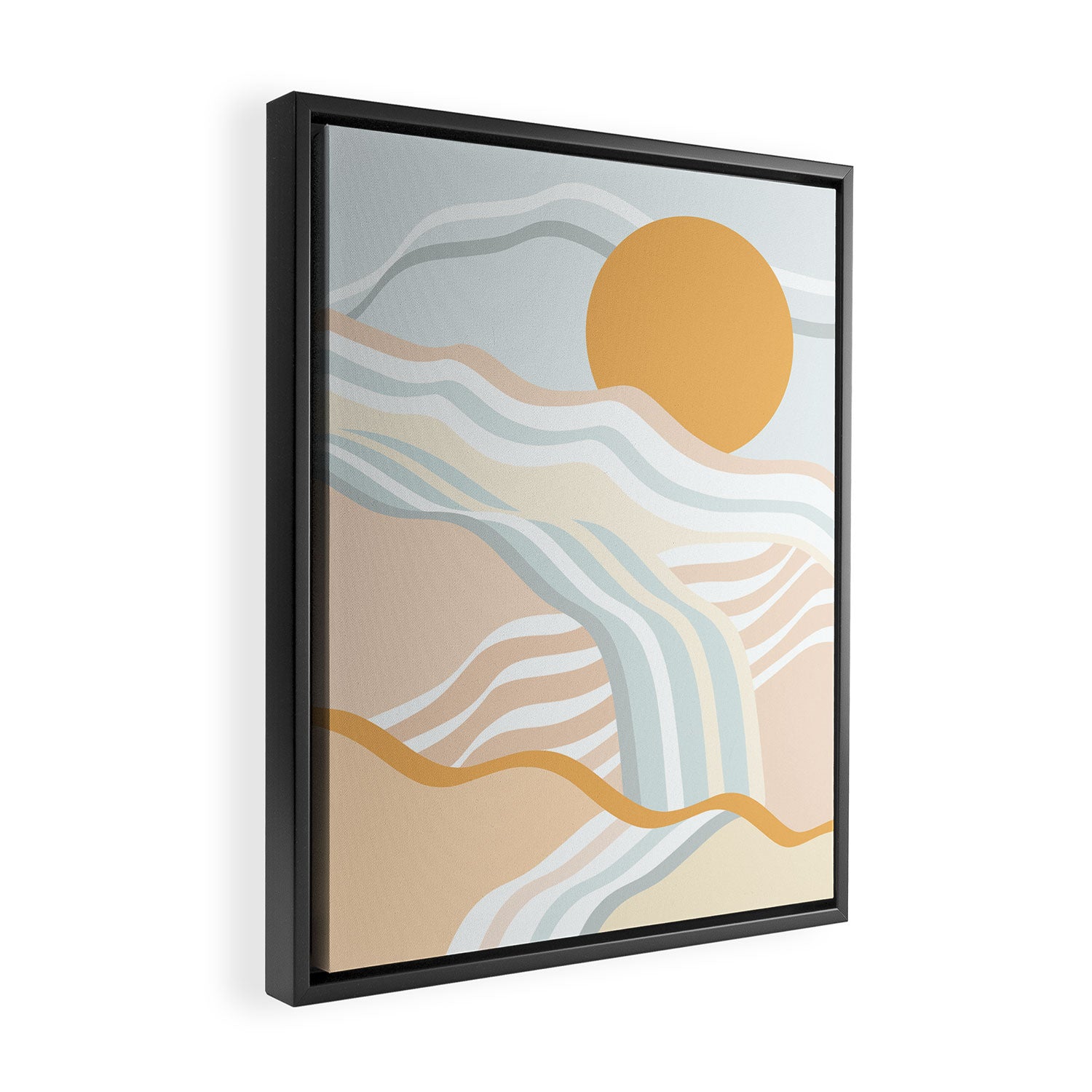 Retro Rainbow Summer Waves Framed Canvas Print Gallery Image 2