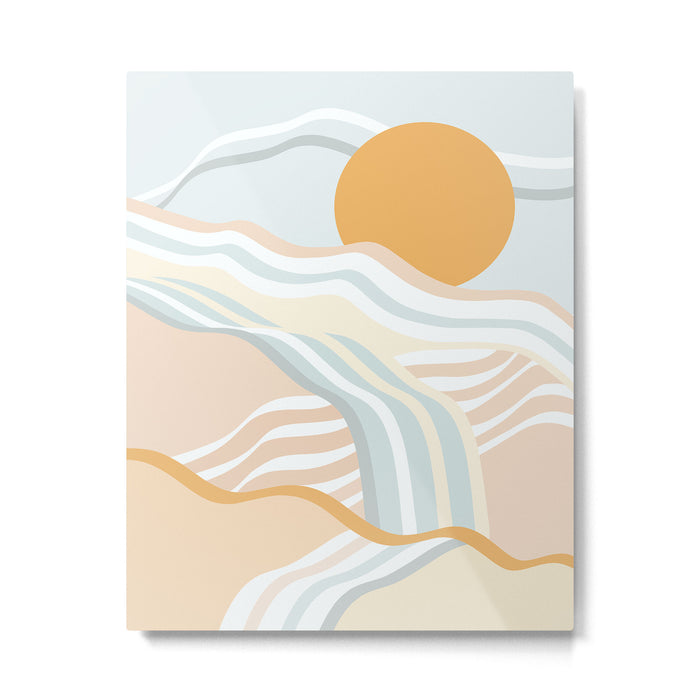 Retro Rainbow Summer Waves Metal Print Gallery Image 1