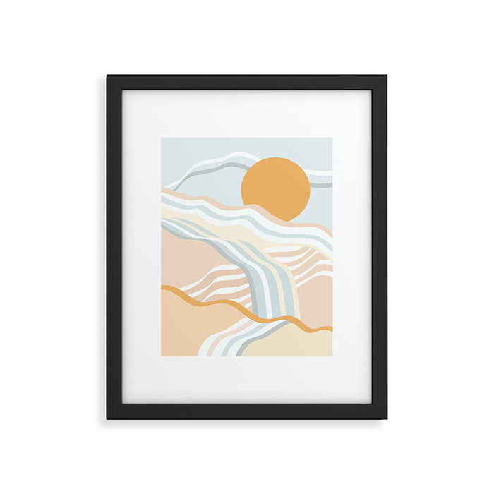 Retro Rainbow Summer Waves Framed Art Print Gallery Image 1