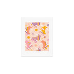 Retro Roller Skates Pattern 2. pink, orange, cream Art Print Gallery Image 1