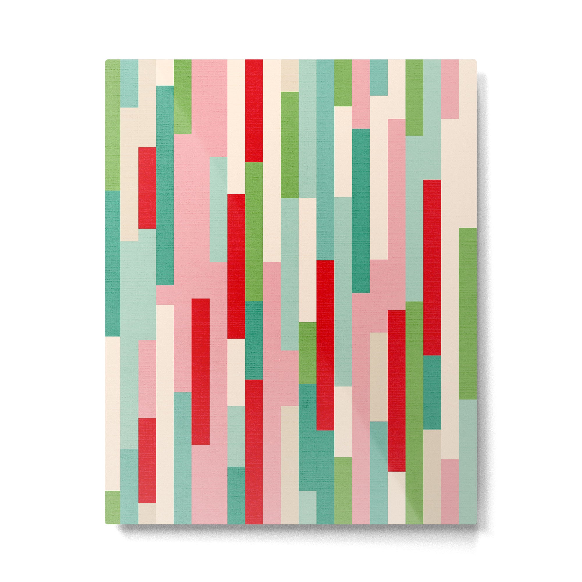 Retro Stripe Pattern - red, green, blue Metal Print Gallery Image 4