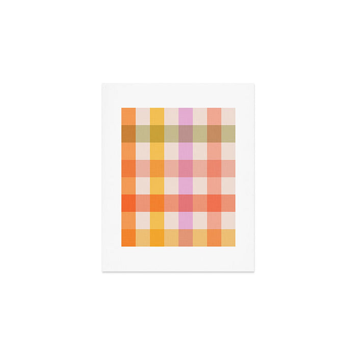 Retro Summer Pastel Gingham Art Print Gallery Image 1