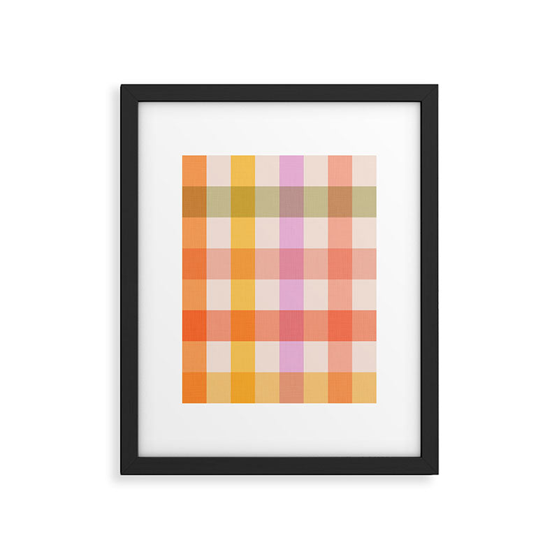 Retro Summer Pastel Gingham Framed Art Print Gallery Image 5