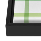 Retro Tonal Green Spring Check Pattern Framed Canvas Print Gallery Image 3