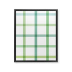 Retro Tonal Green Spring Check Pattern Framed Canvas Print Gallery Image 8