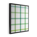 Retro Tonal Green Spring Check Pattern Framed Canvas Print Gallery Image 2
