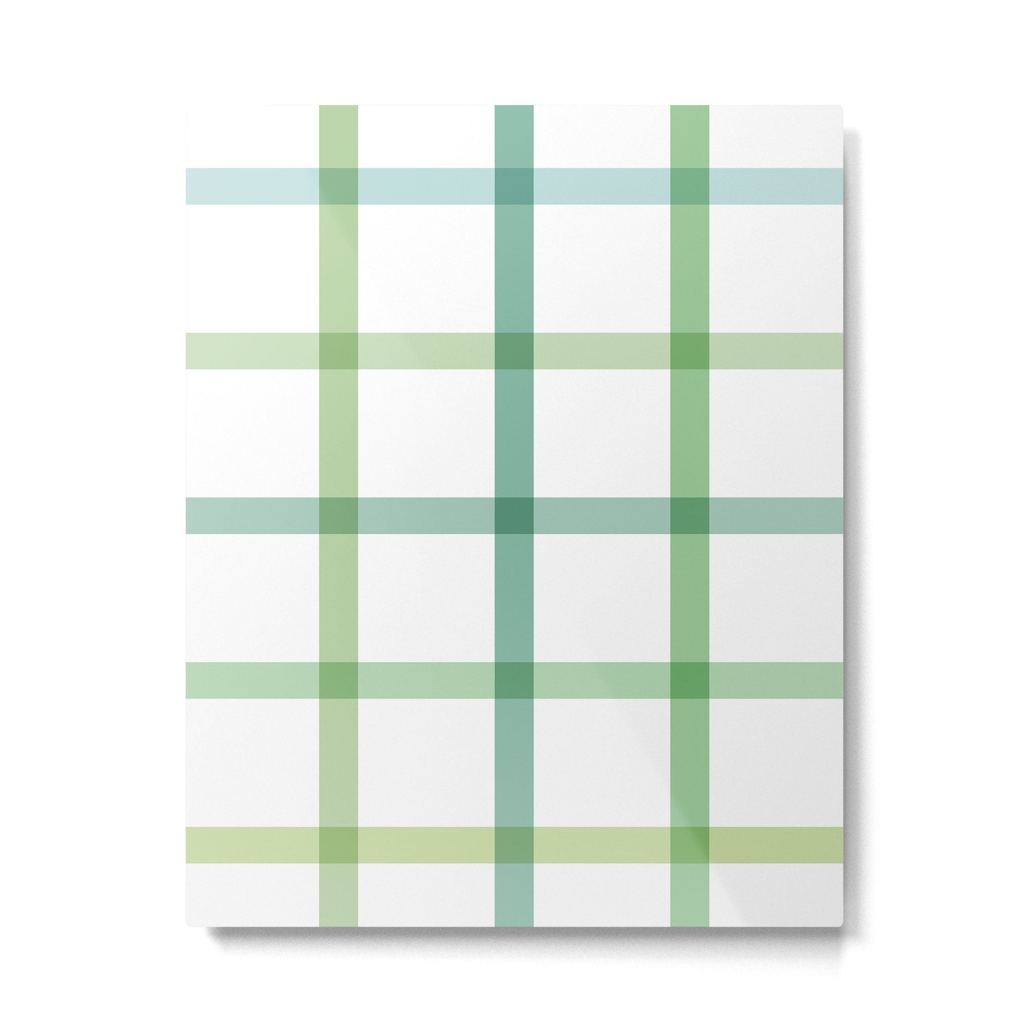 Retro Tonal Green Spring Check Pattern Metal Print Gallery Image 6