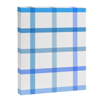 Retro Tonal Pastel Blue Coastal Check Pattern Canvas Print Gallery Image 8