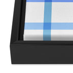 Retro Tonal Pastel Blue Coastal Check Pattern Framed Canvas Print Gallery Image 3