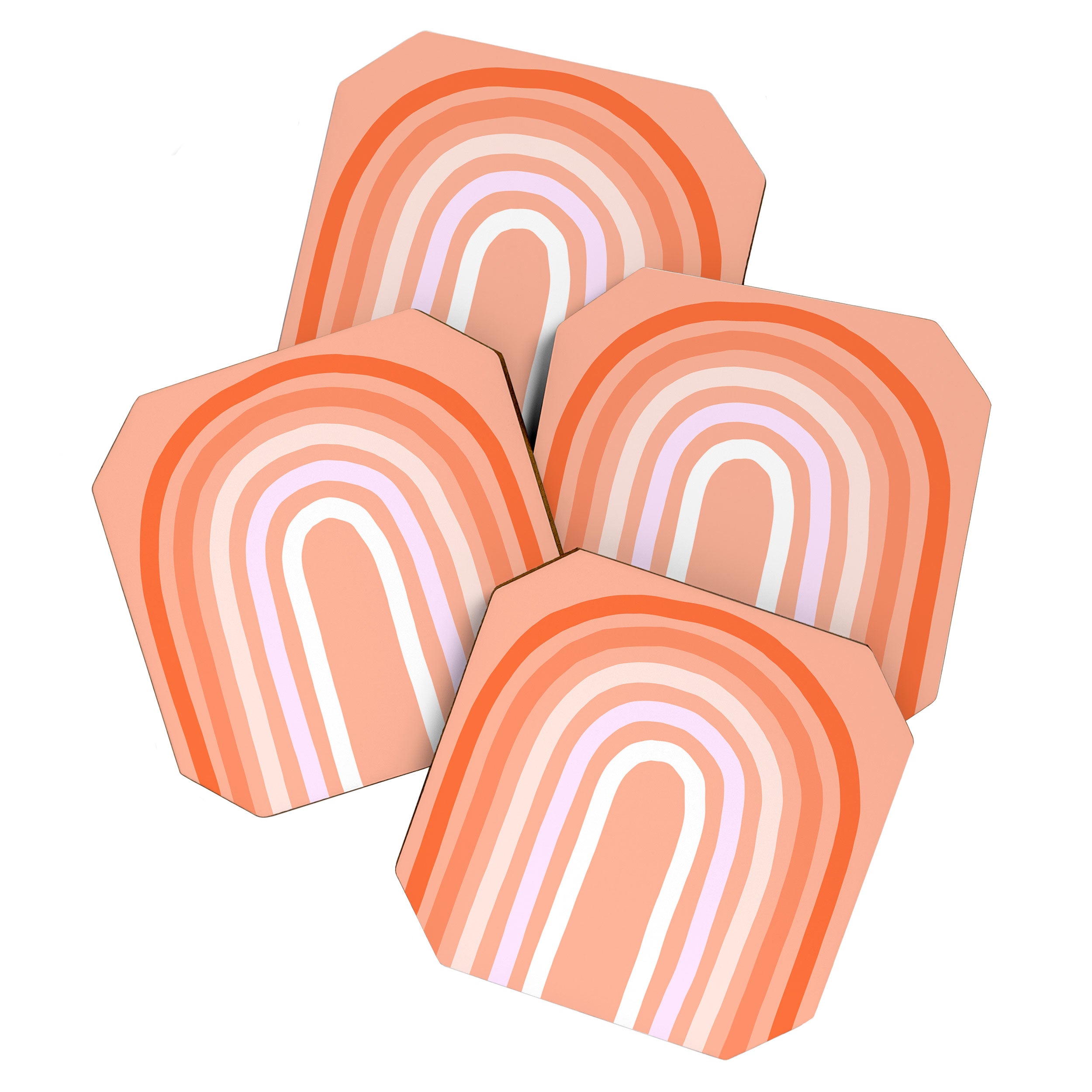 Rise above the Rainbow - Peachy pastels Coaster Gallery Image 1