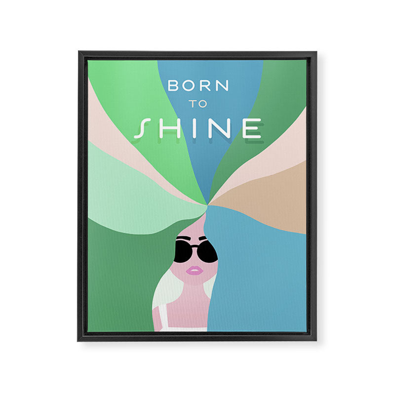 Rise and Shine! Girl Power Rainbow Hair Framed Canvas Print Gallery Image 8