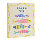 SEA LA VIE - Coastal Pun Fish Art with dots and stripes  Canvas Print Gallery Image 6