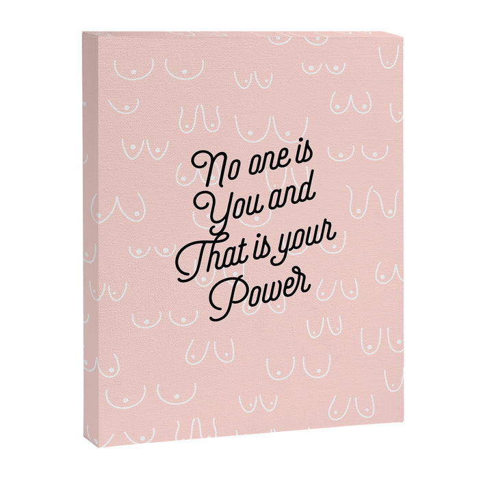 Self Love Boobs Pattern on peach Canvas Print Gallery Image 1