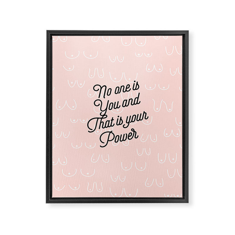 Self Love Boobs Pattern on peach Framed Canvas Print Gallery Image 6