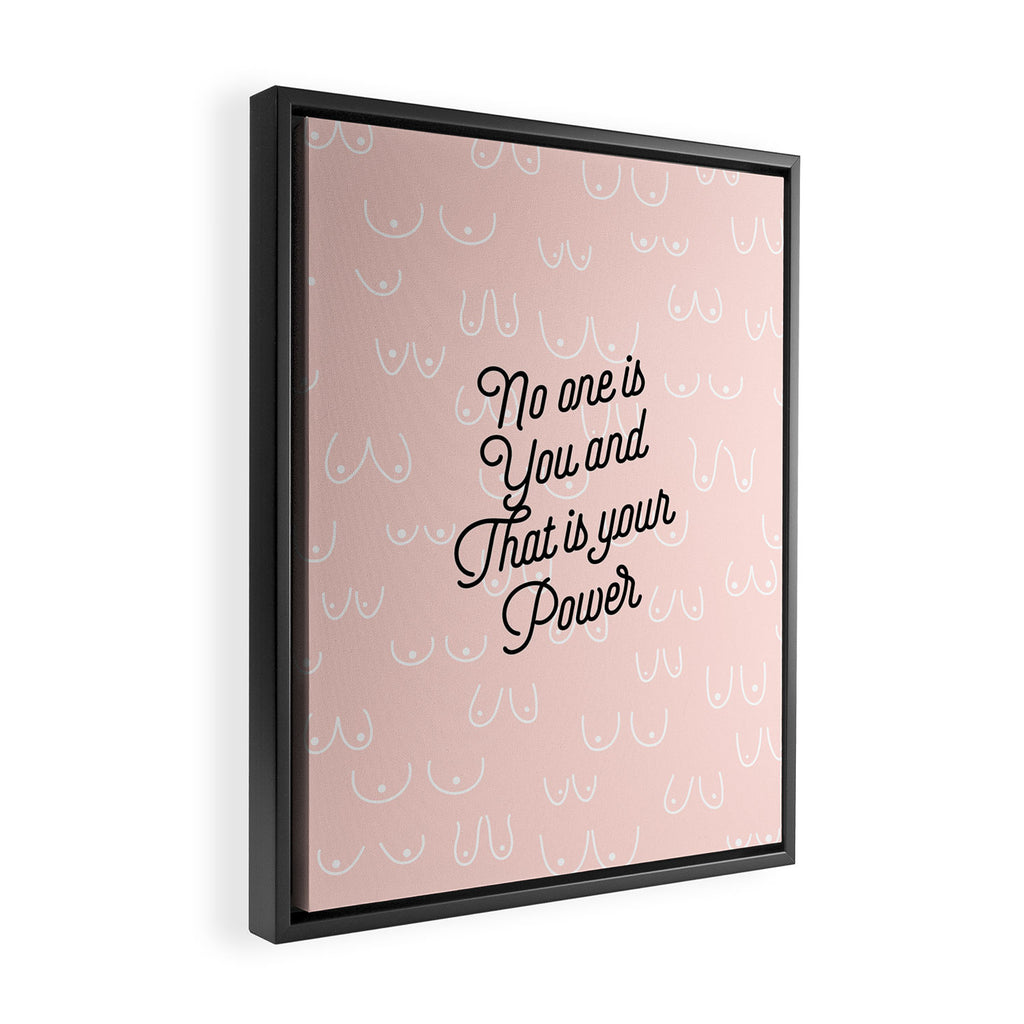 Self Love Boobs Pattern on peach Framed Canvas Print Gallery Image 2