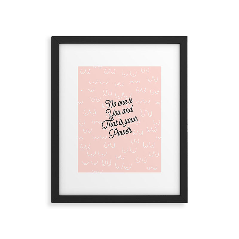 Self Love Boobs Pattern on peach Framed Art Print Gallery Image 5