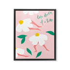 Self Love Floral Pun 'One Daisy at a Time' in Pink Framed Canvas Print Gallery Image 8