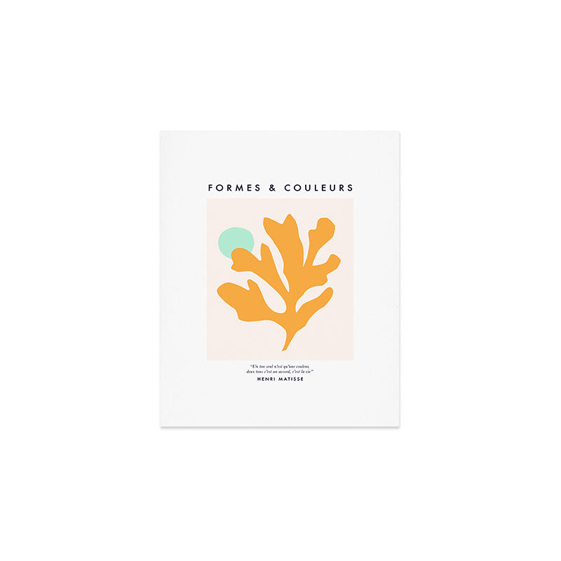 Simple Orange Leaf on Aqua Sun - cut-outs 3  Art Print Gallery Image 1