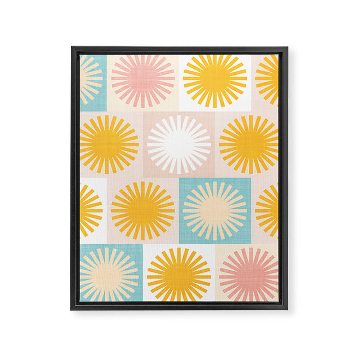 Sunny Checks Plaid pattern in pastels Framed Canvas Print Gallery Image 1