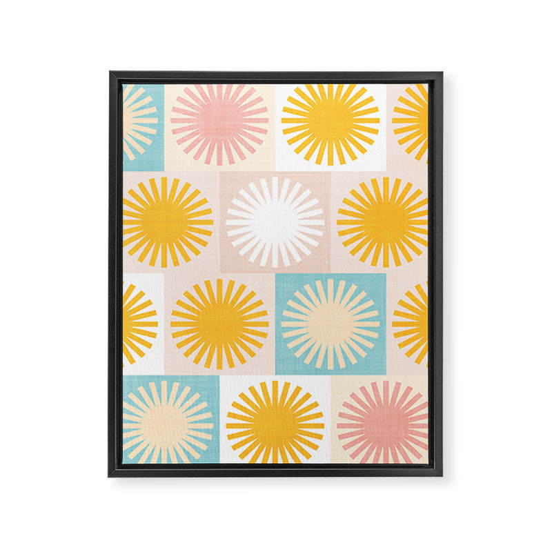 Sunny Checks Plaid pattern in pastels Framed Canvas Print Gallery Image 8