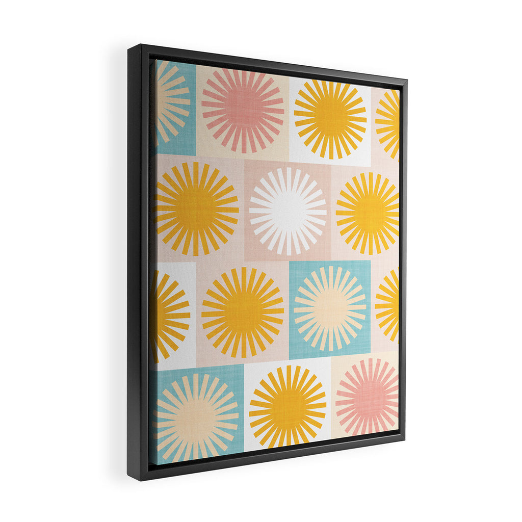 Sunny Checks Plaid pattern in pastels Framed Canvas Print Gallery Image 2