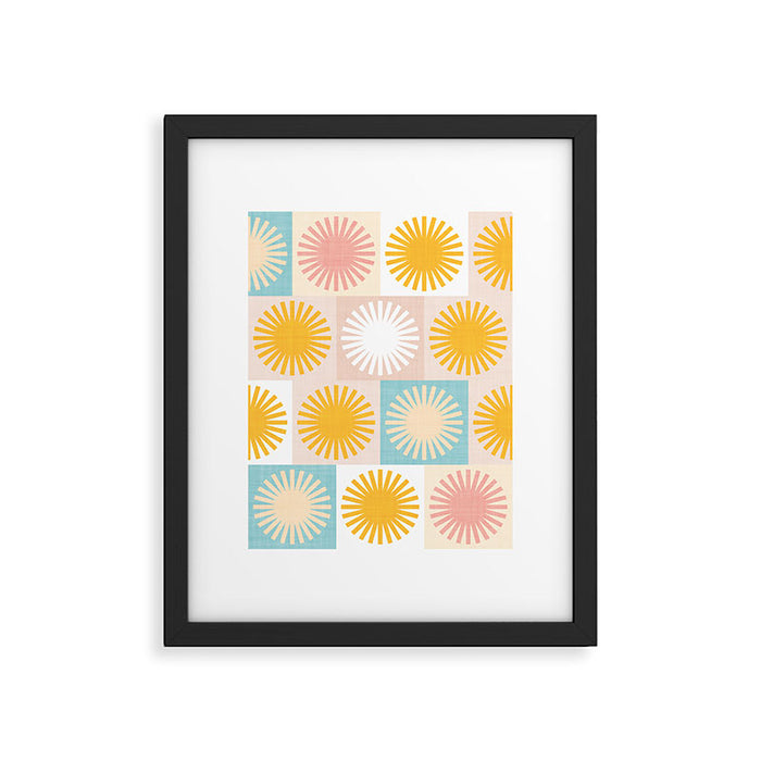Sunny Checks Plaid pattern in pastels Framed Art Print Gallery Image 1