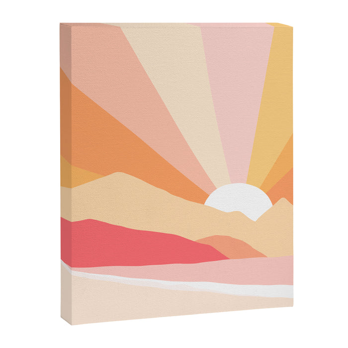 Sunny Coastal Retro Rainbow Canvas Print Gallery Image 1
