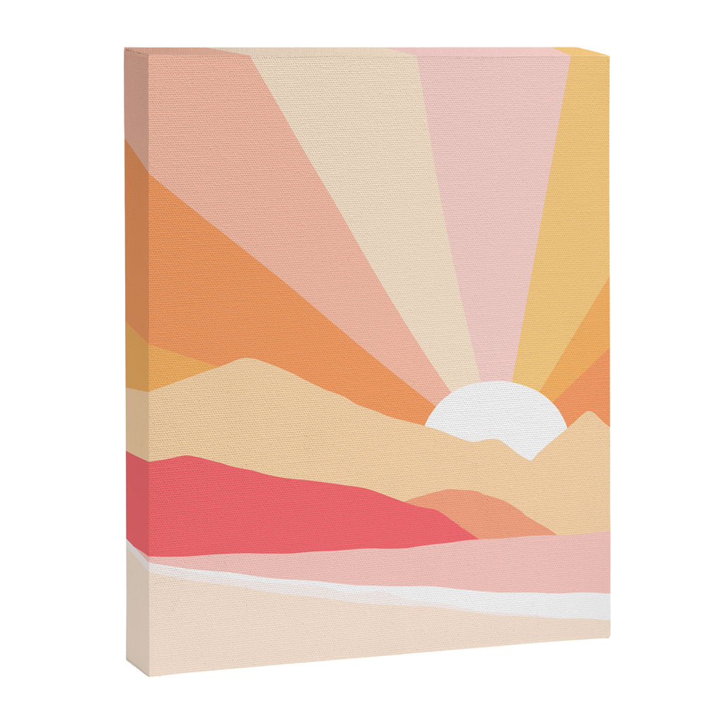 Sunny Coastal Retro Rainbow Canvas Print Gallery Image 6