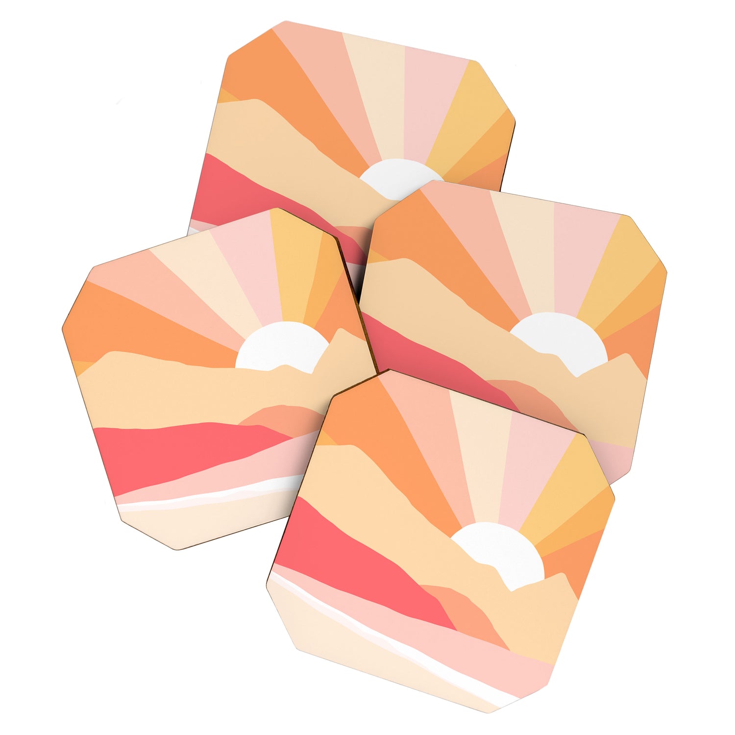 Sunny Coastal Retro Rainbow Coaster Gallery Image 1