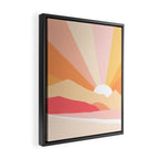 Sunny Coastal Retro Rainbow Framed Canvas Print Gallery Image 2