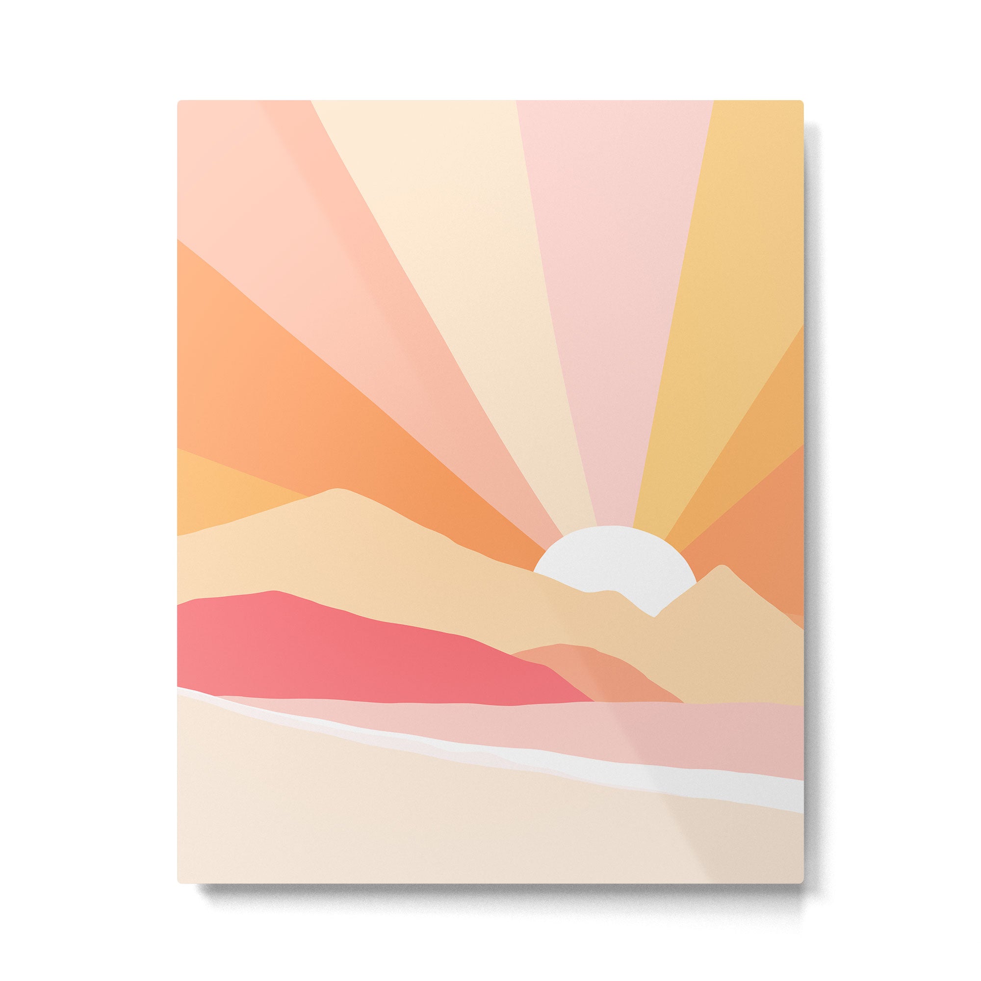 Sunny Coastal Retro Rainbow Metal Print Gallery Image 4