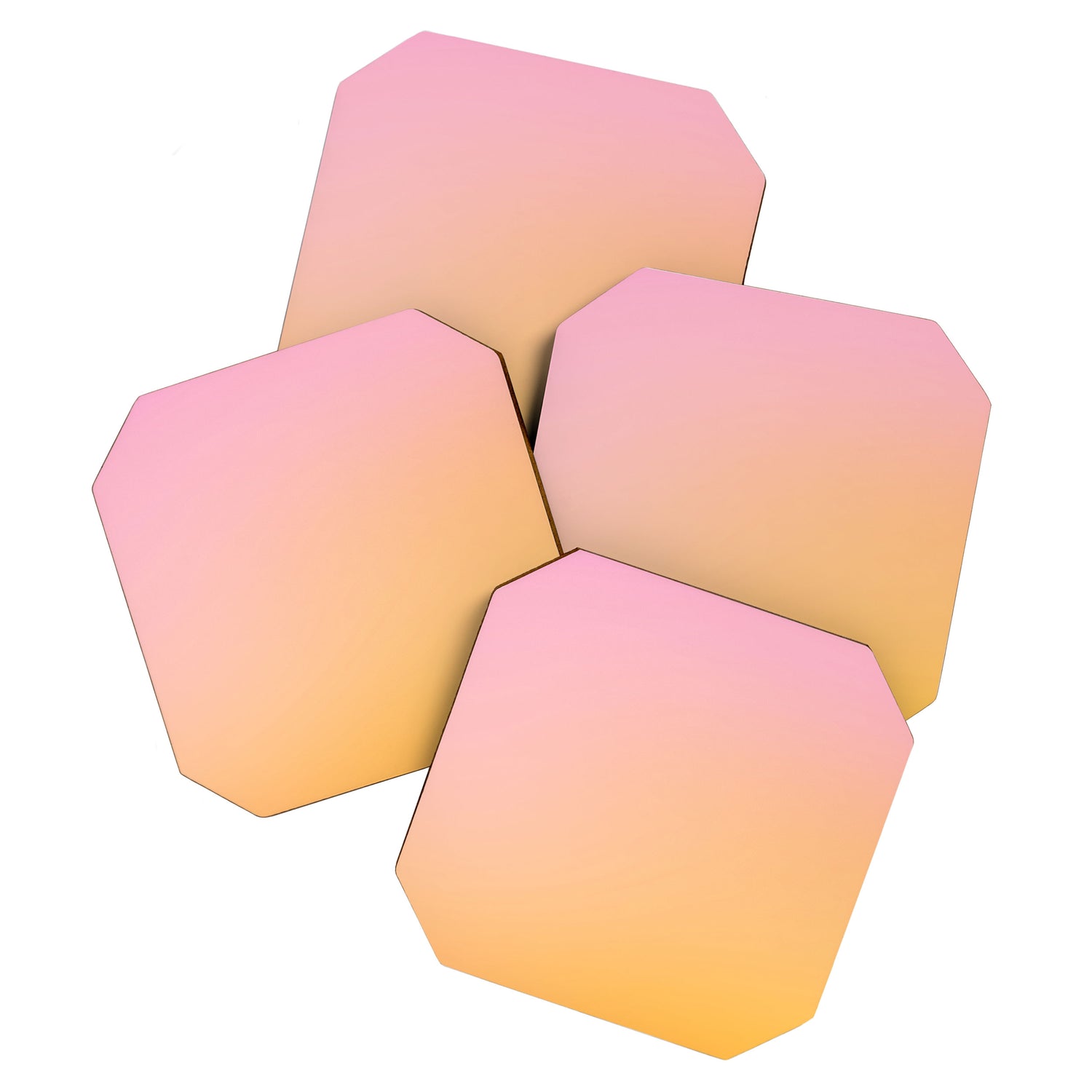 Sunrise Love - Pink & Pumpkin orange glow Coaster Gallery Image 1