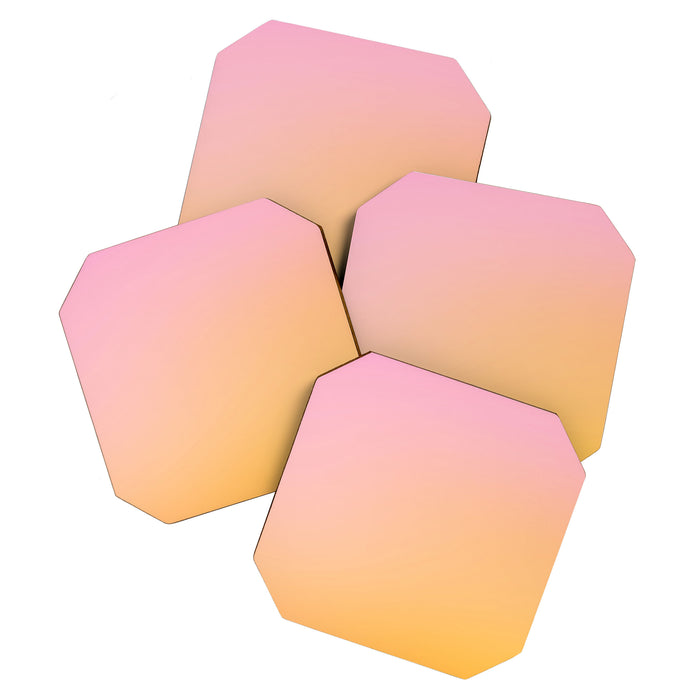 Sunrise Love - Pink & Pumpkin orange glow Coaster Gallery Image 1