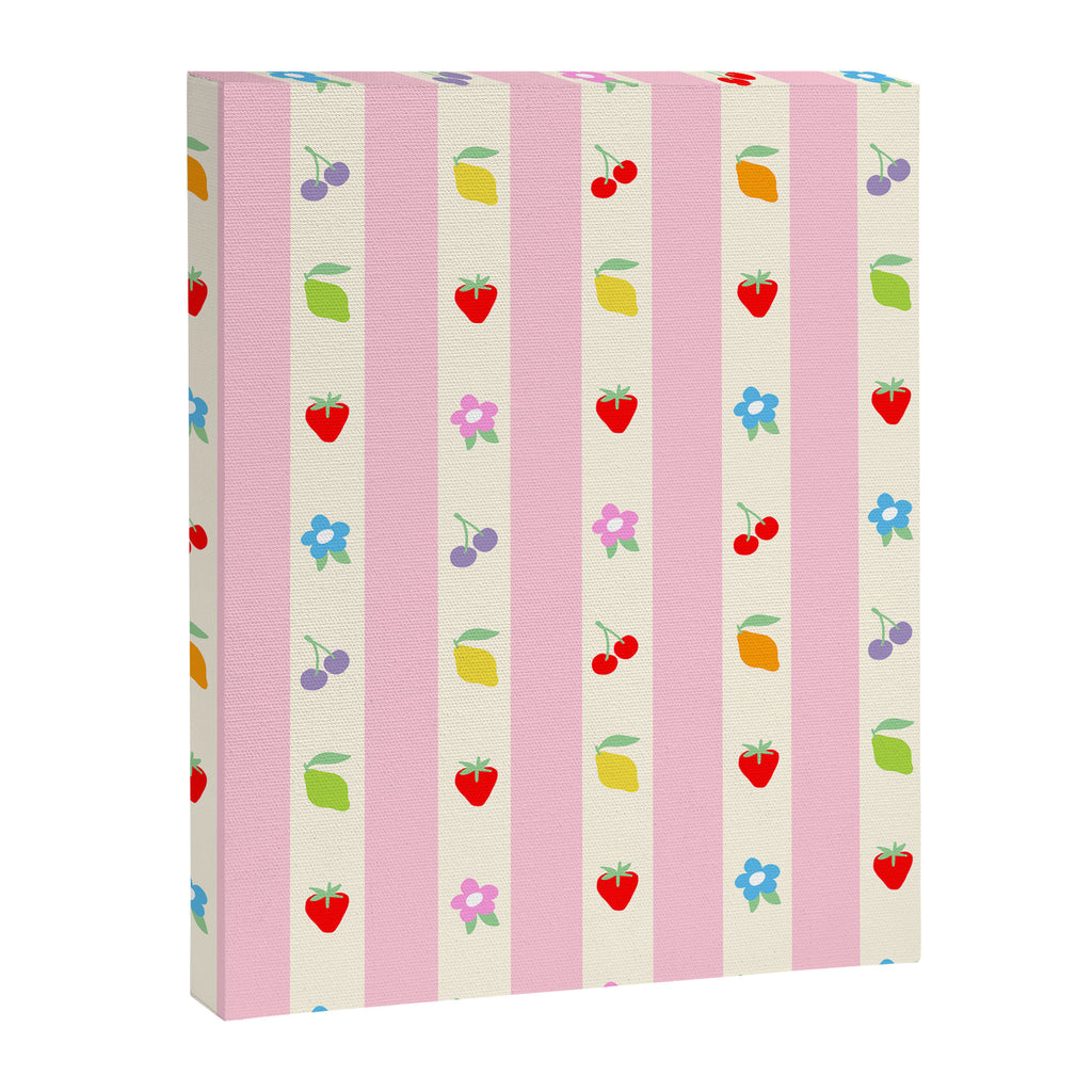 The cutest preppy fruity stripe pattern for Summer Canvas Print Gallery Image 6