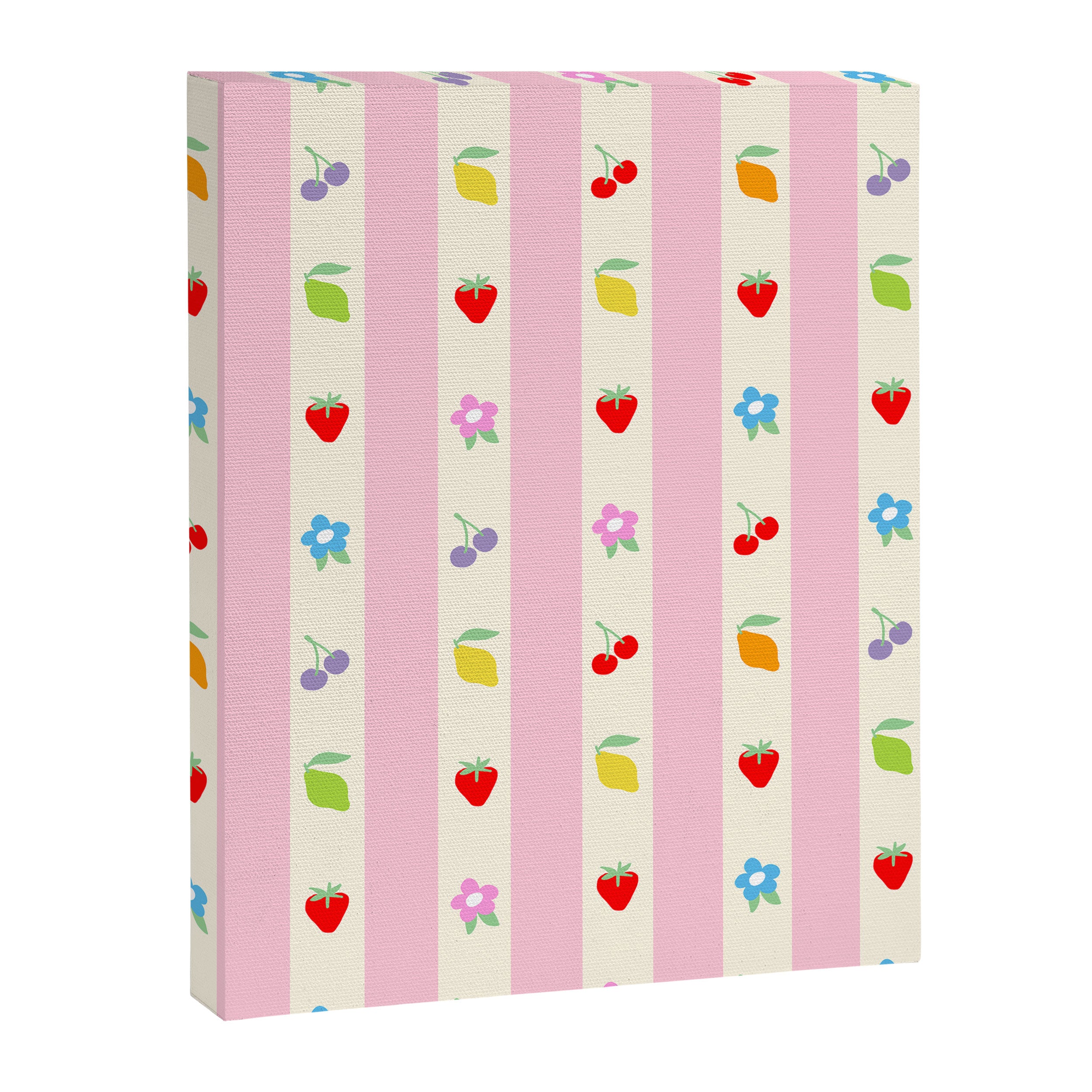 The cutest preppy fruity stripe pattern for Summer Canvas Print Gallery Image 6