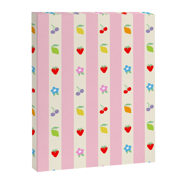 The cutest preppy fruity stripe pattern for Summer Canvas Print Gallery Image 1