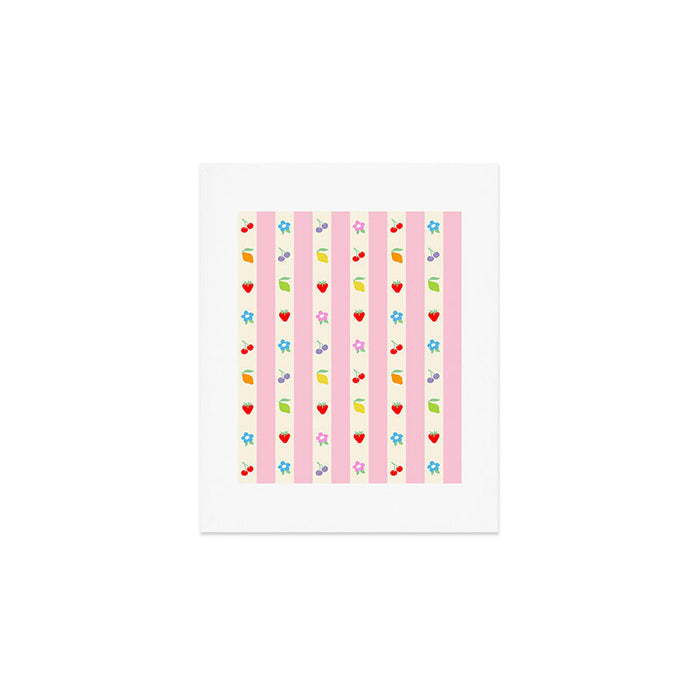 The cutest preppy fruity stripe pattern for Summer Art Print Gallery Image 1