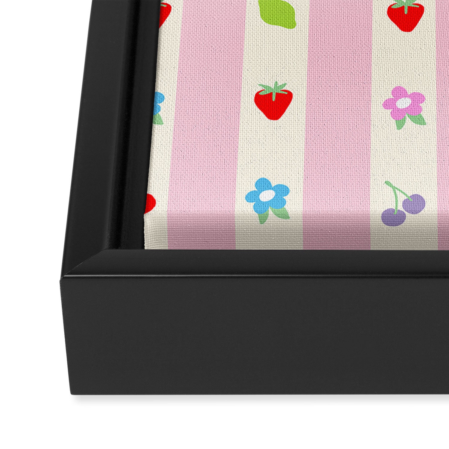 The cutest preppy fruity stripe pattern for Summer Framed Canvas Print Gallery Image 3