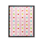 The cutest preppy fruity stripe pattern for Summer Framed Canvas Print Gallery Image 6