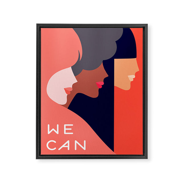 Together, we can  #girlpower Framed Canvas Print Gallery Image 1