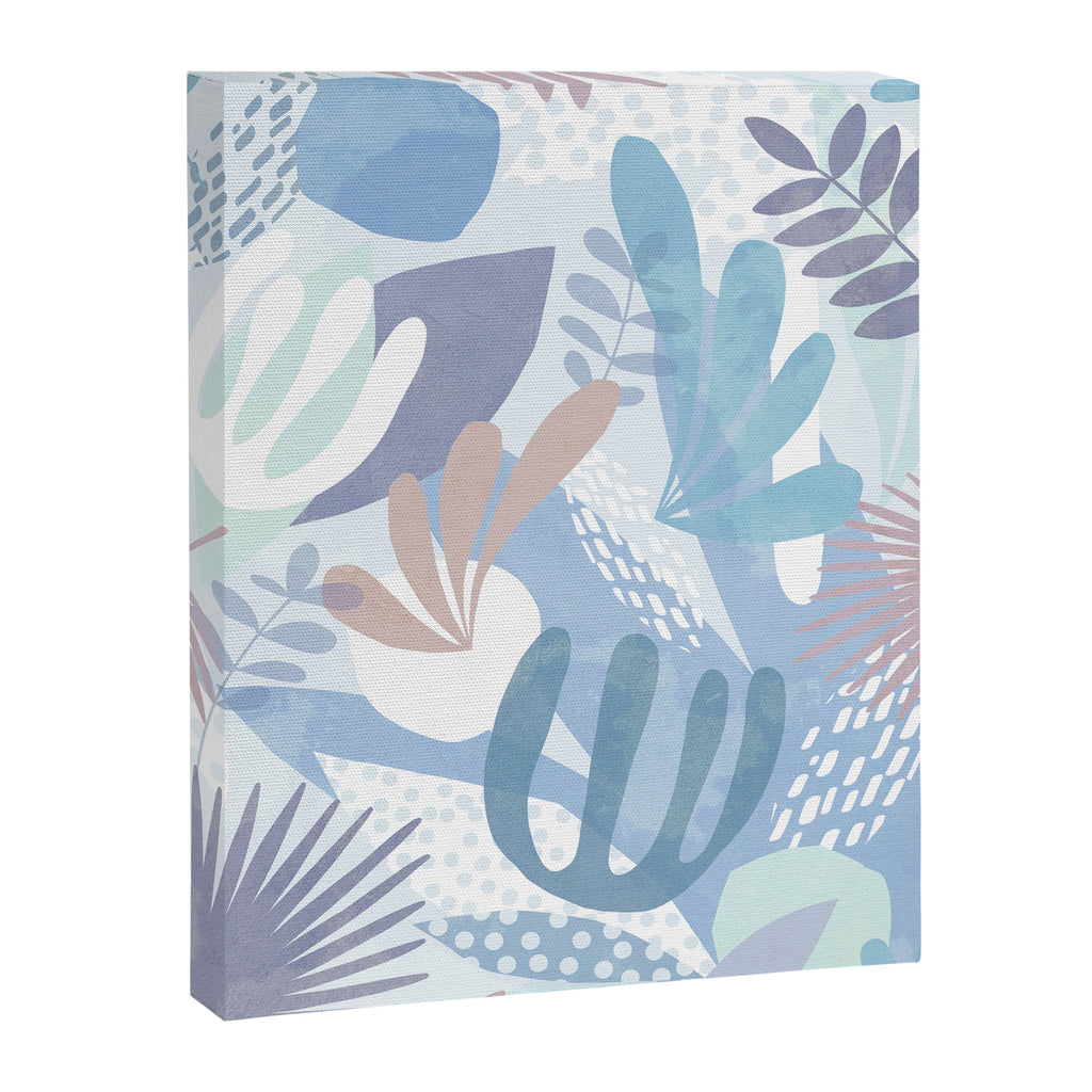 Tropical Boho Jungle Pattern 4 - Blue  Canvas Print Gallery Image 6