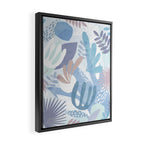 Tropical Boho Jungle Pattern 4 - Blue  Framed Canvas Print Gallery Image 2